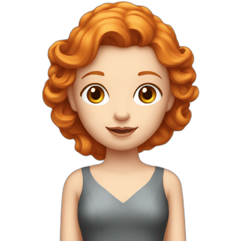 ginger girl in elegant dress emoji