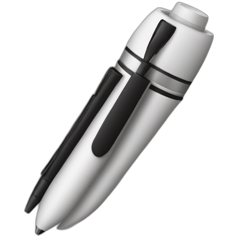 black and white pen emoji