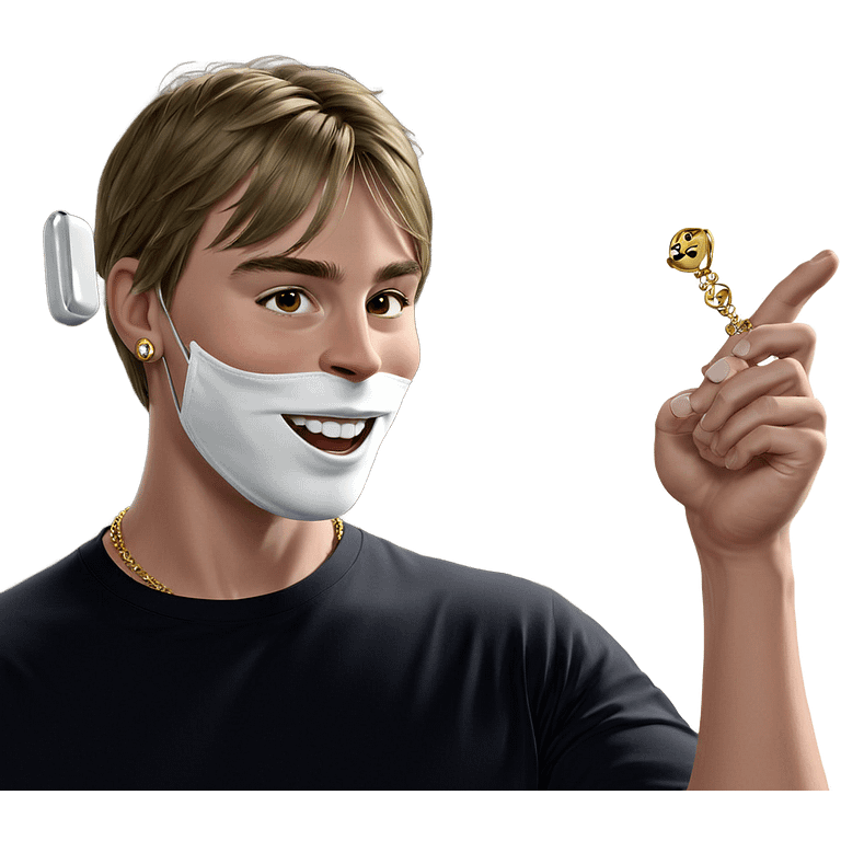 masked male with jewelry emoji