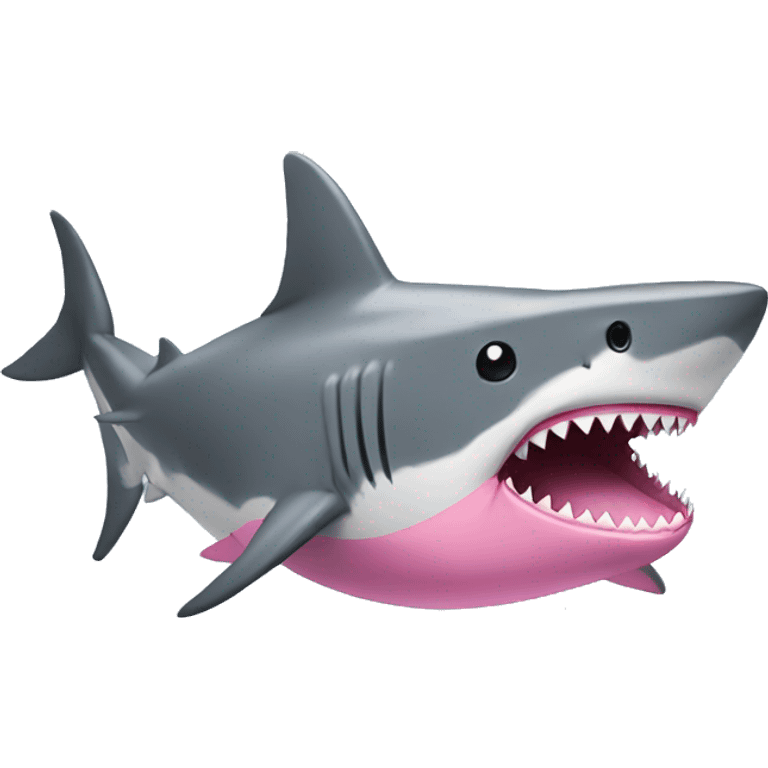 Shark with a pink tutu  emoji