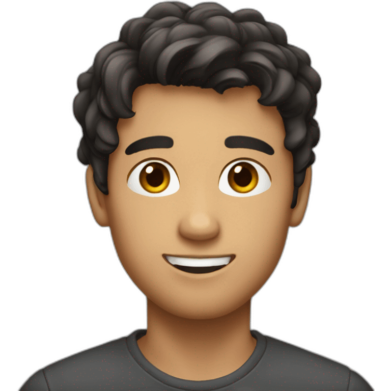 a young guy with dark hair and a little stubble emoji