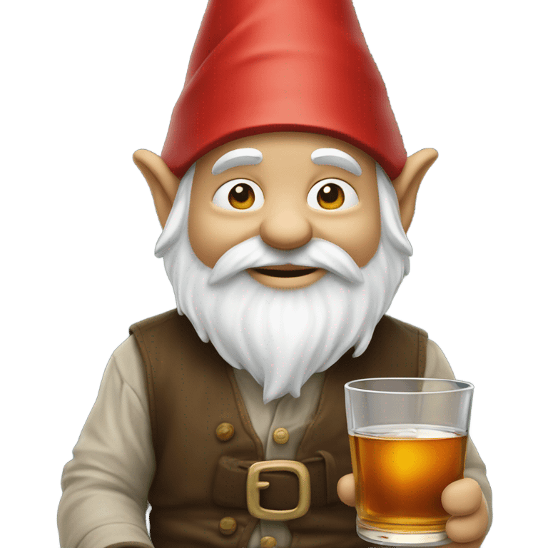 Gnome drinking a whiskey emoji