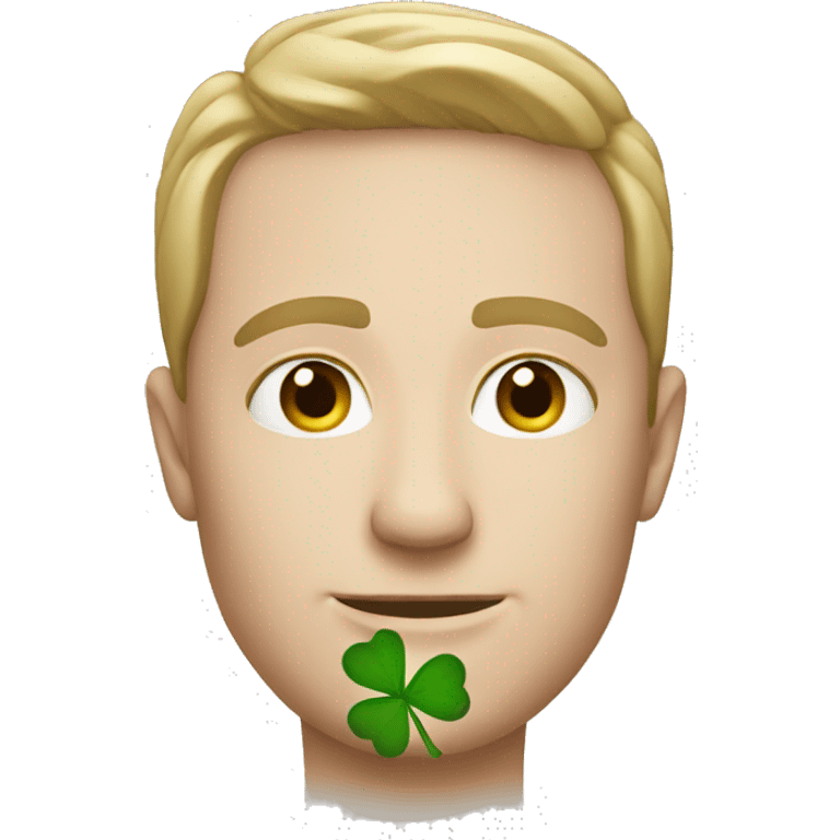 white man with clover emoji