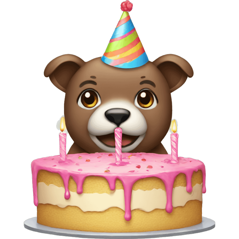 Animals with a birthday cake  emoji