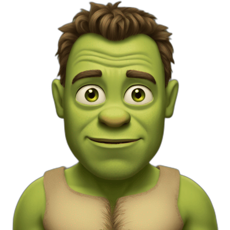 Shrek with bleu eyes and is shirtless emoji