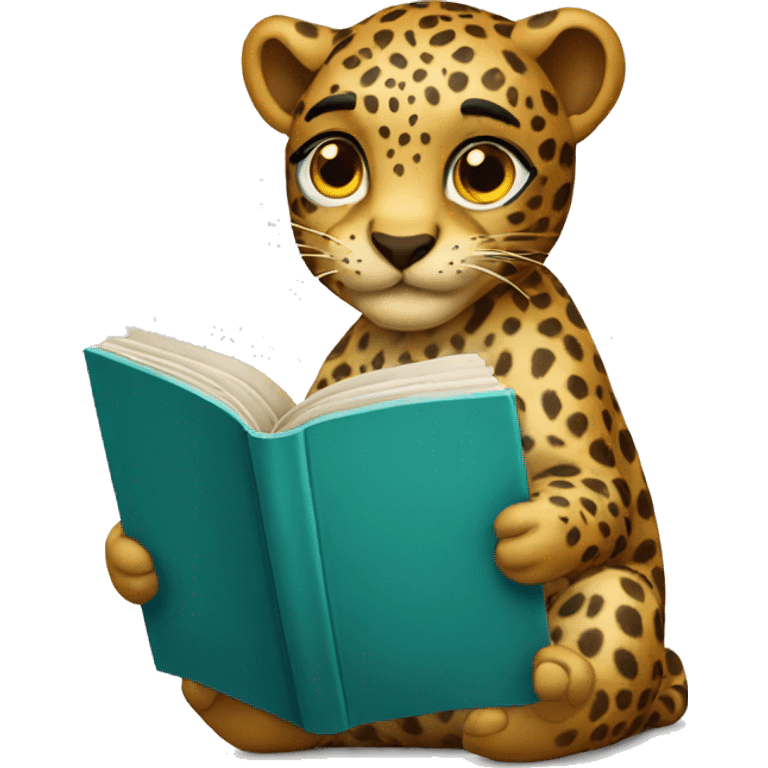 Leopard reading a book  emoji