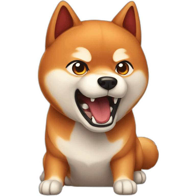 angry shouting red shiba emoji