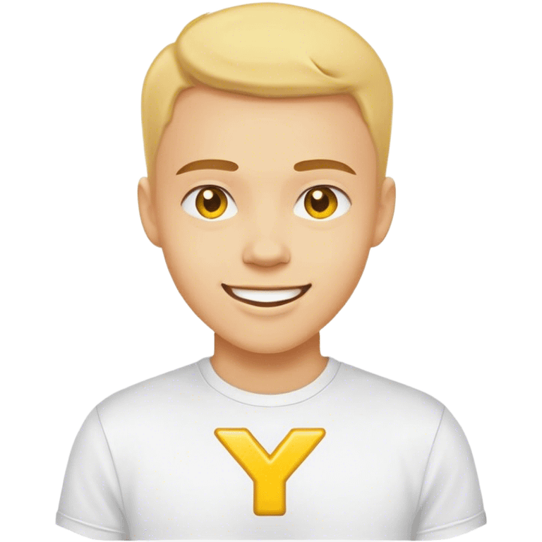 cheerful supporter with a yellow "Y" logo on their shirt emoji