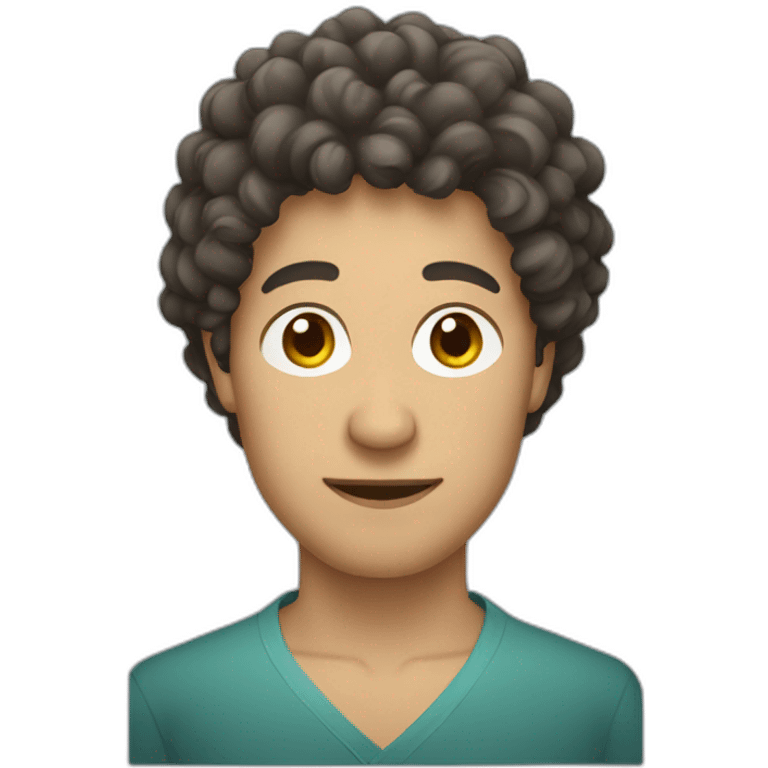 kazakh man with curly hair emoji