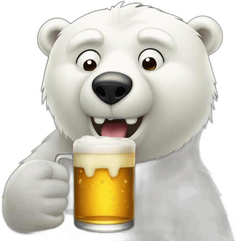  Polar bear drink beer emoji