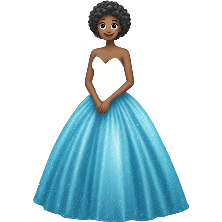 Sparkly light blue ballgown covered in glitter  emoji