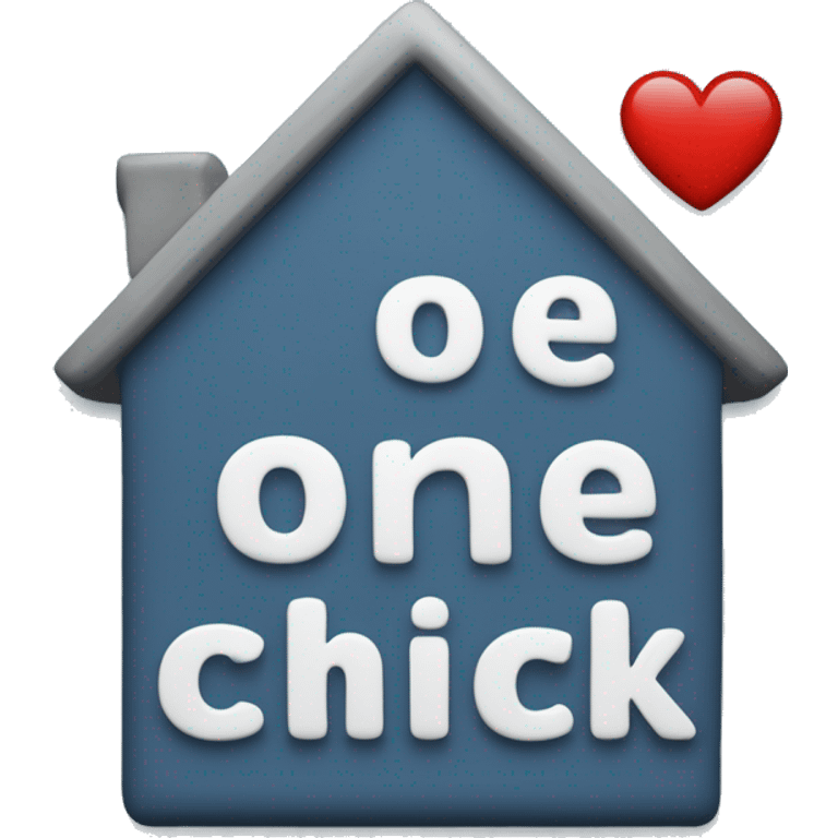 A slate blue #6A5ACD heart with a single click cursor over it, with the words "One Click Home" in a warm and friendly way.  emoji