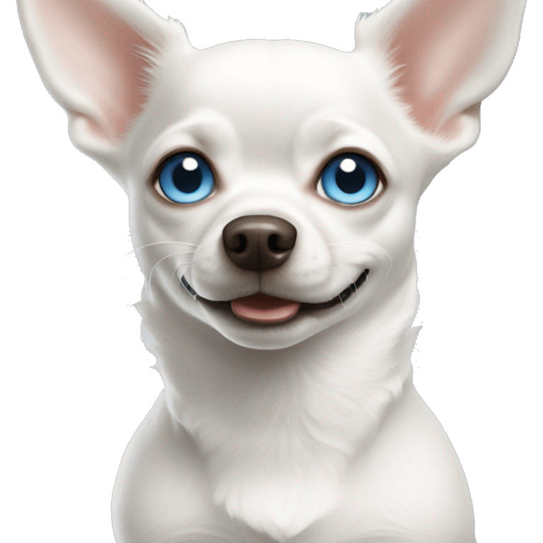 white dog chihuahua with blue eyes emoji