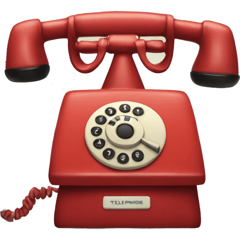 Red old telephones emoji