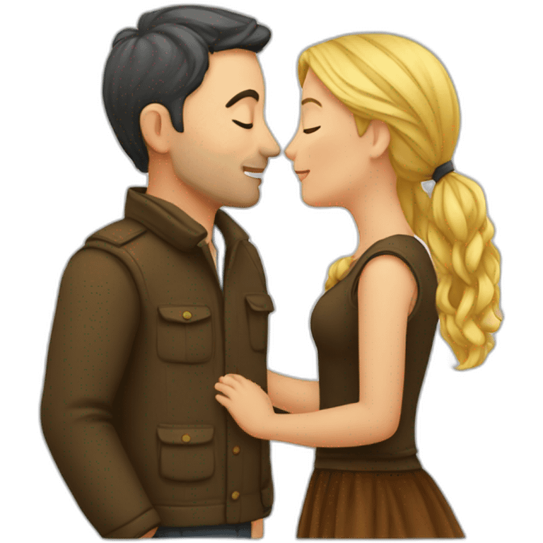 german couple kissing emoji