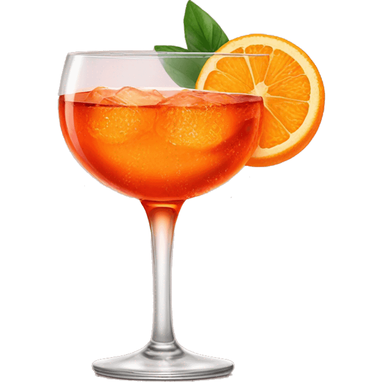 An aperol spritz in a wine glass emoji