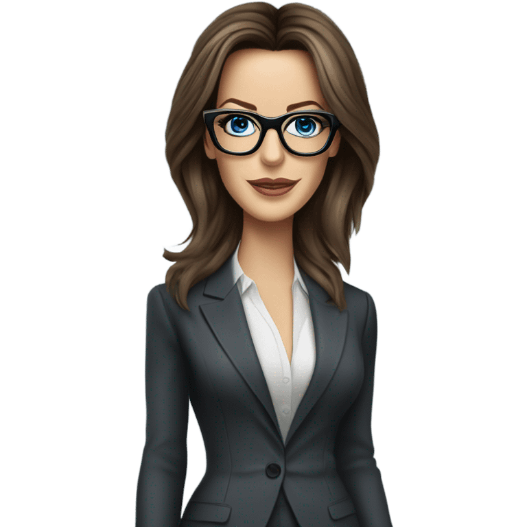 Hyper Realistic photo Kate Beckinsale blue eyes wearing glasses in a business meeting high fashion  emoji