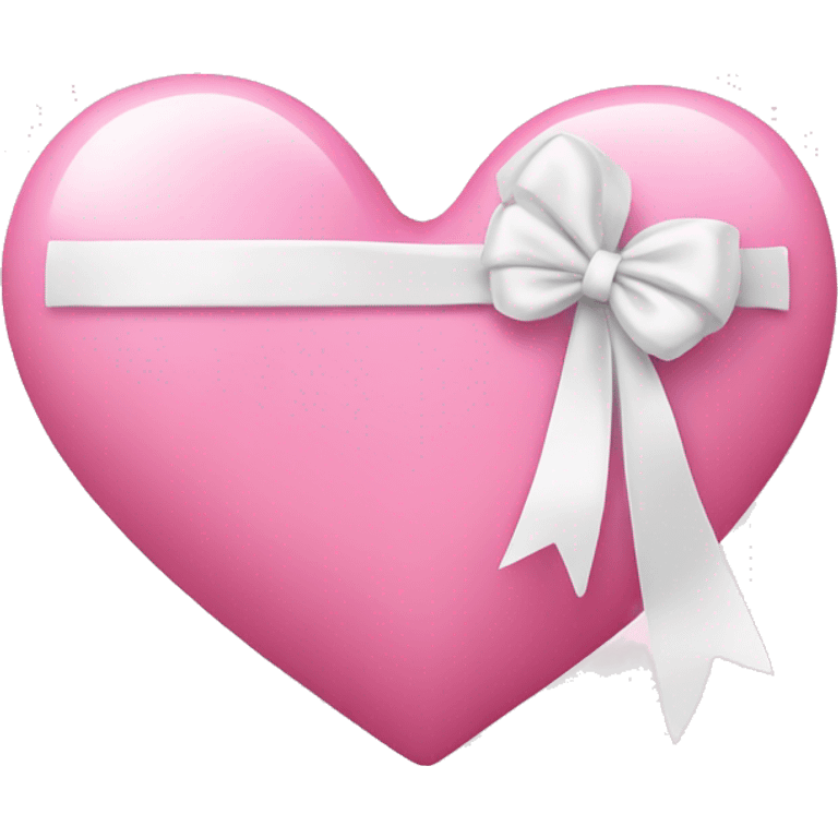 Pink heart with white bow emoji