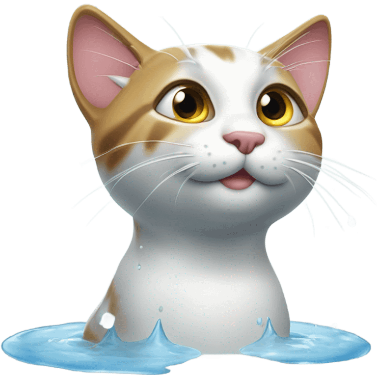 Gato con gotas emoji