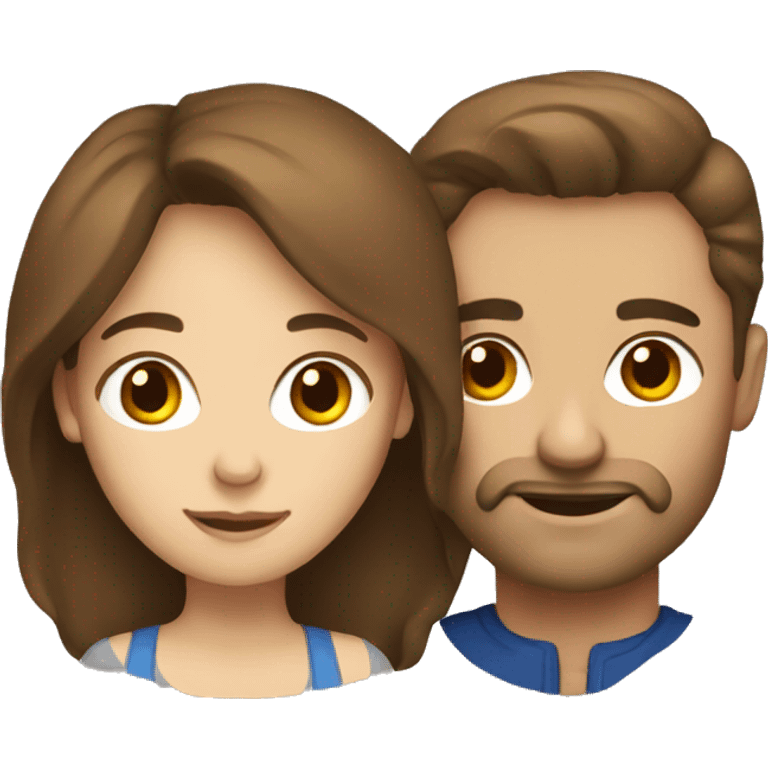 european couple with brown hair emoji