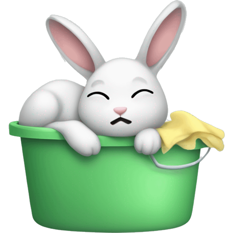 Sleepy bunny cleaning emoji