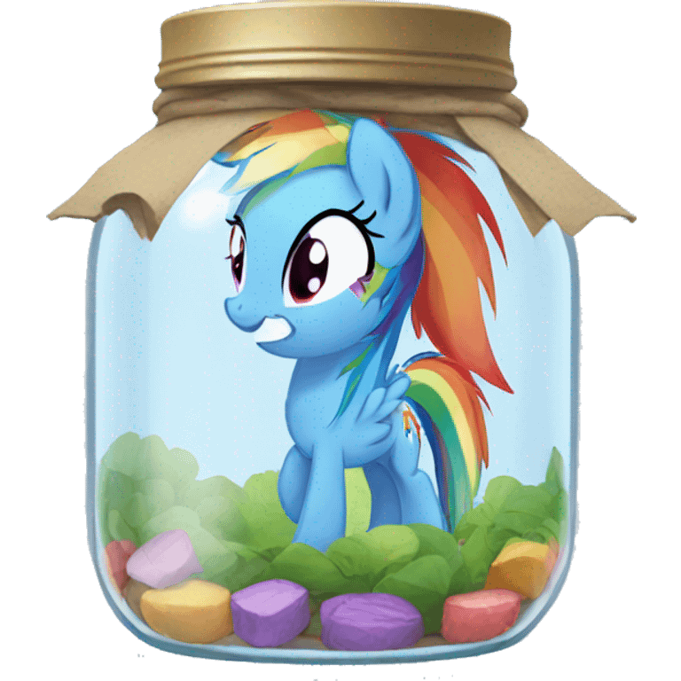 Rainbow Dash in a jar emoji