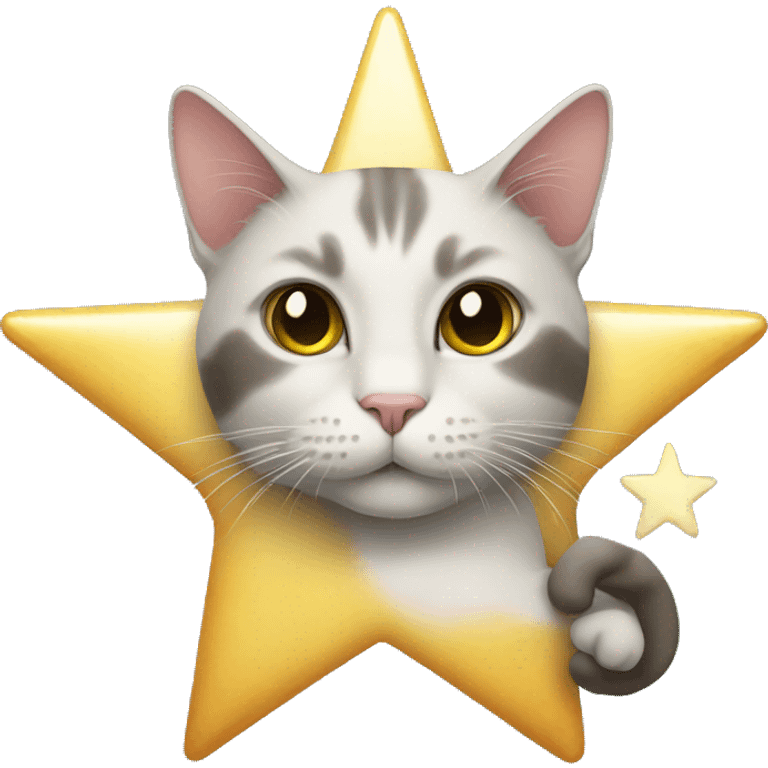 cat holding a star emoji