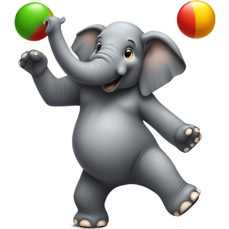 an elephant juggling emoji