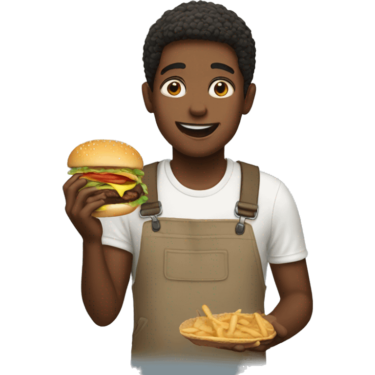 boy eating a burger emoji