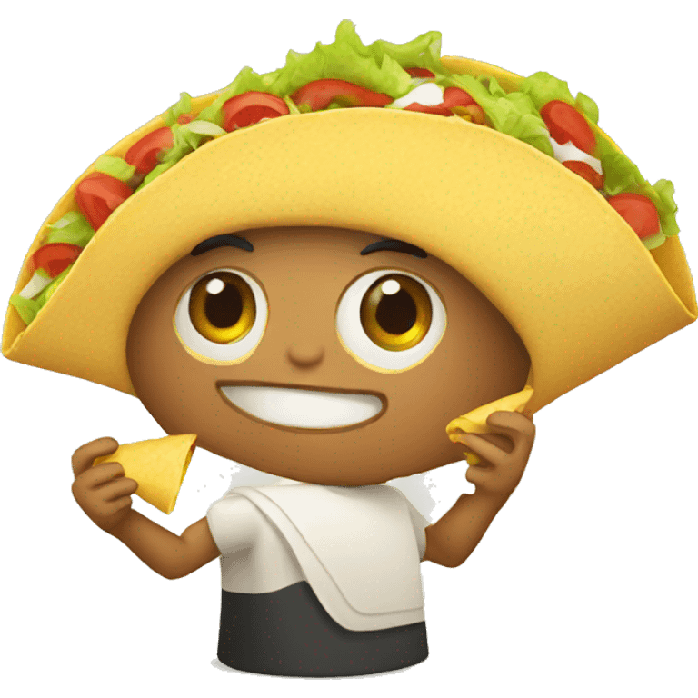 Mexican eating taco emoji