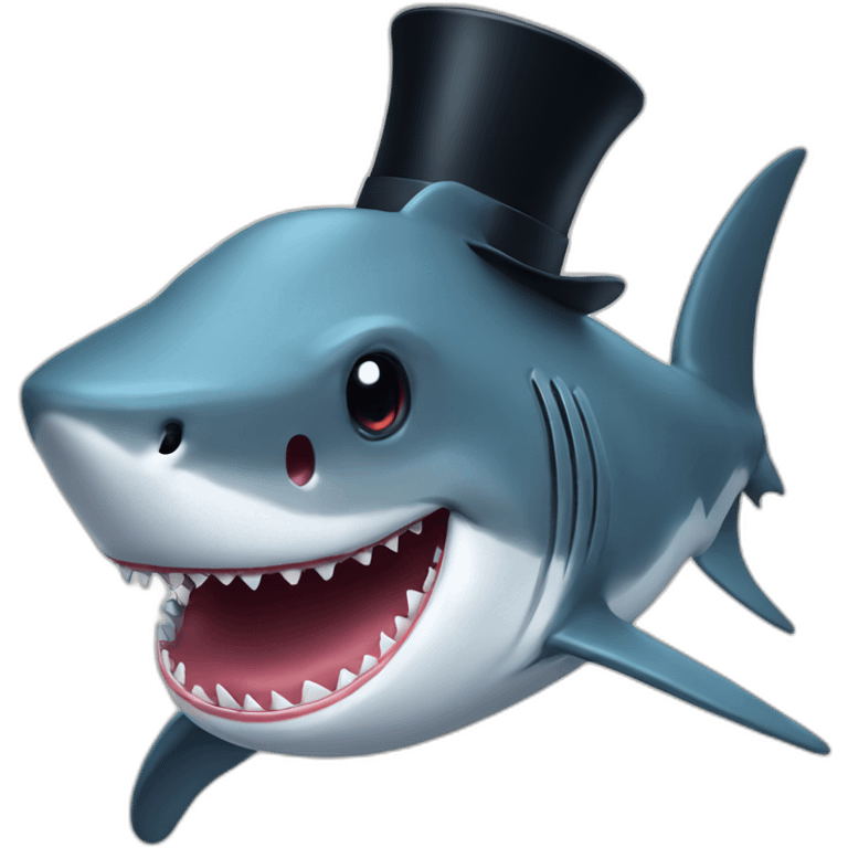 Shark with a top hat emoji