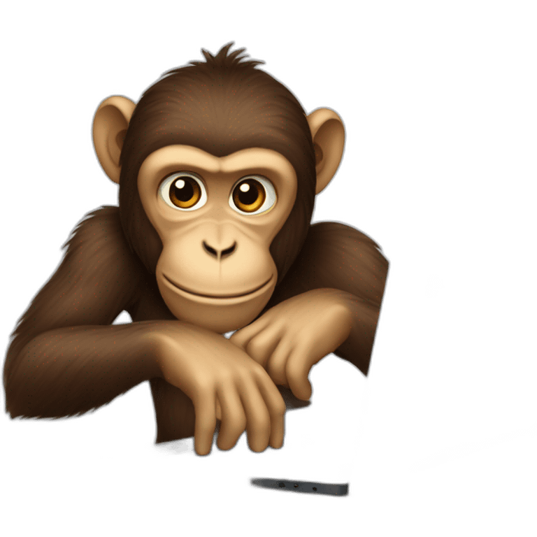 The monkey shook behind the laptop emoji