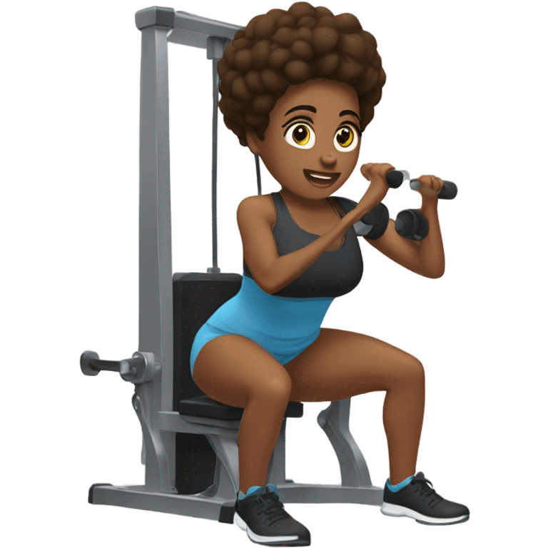 Khalyn on the squat machine emoji