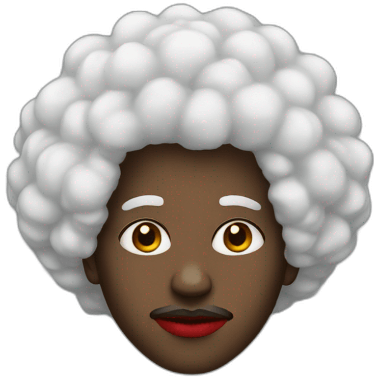 Black man with red lips and Afro emoji