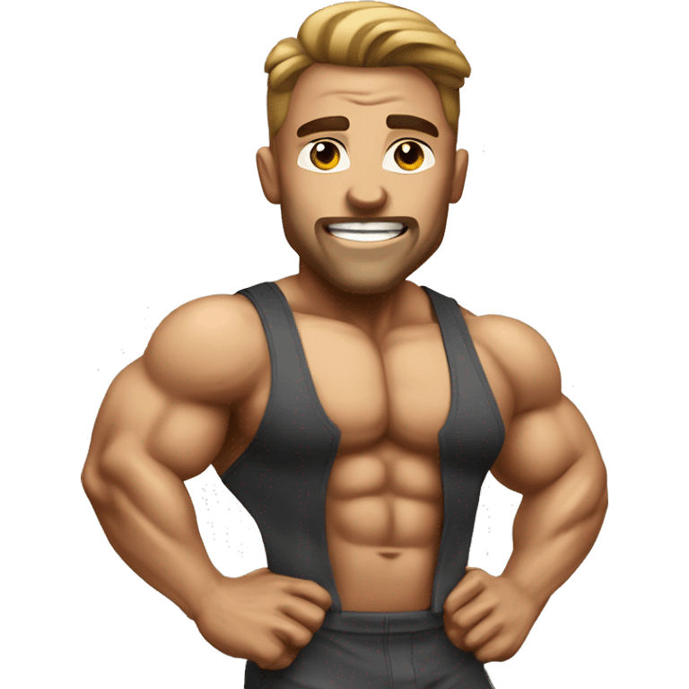 Sigma male Body builder Gym guy having attitude on face emoji