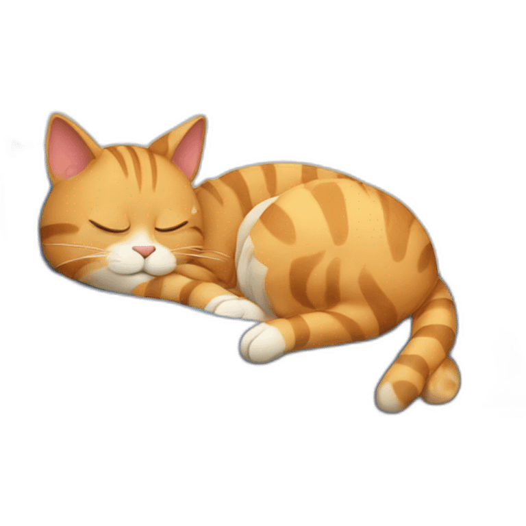 old lazy cat taking a nap emoji