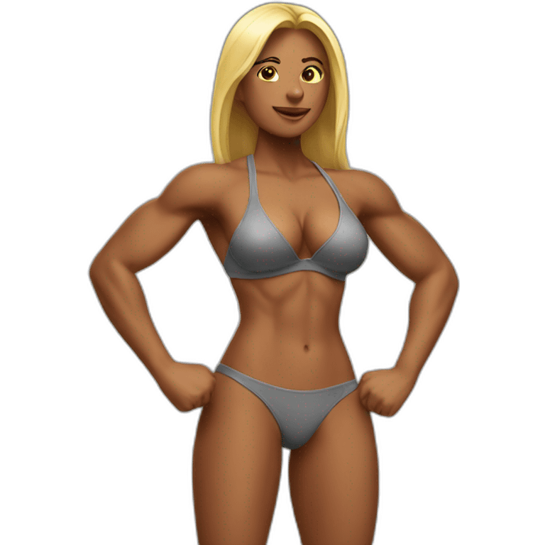 Muscular woman bikini emoji