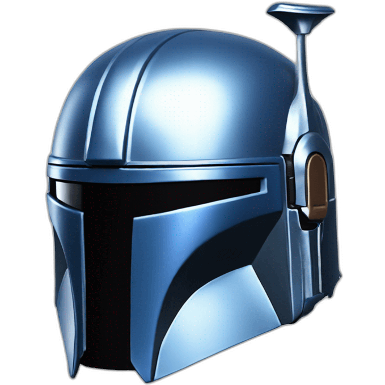 mandalorian helmet silver blue emoji