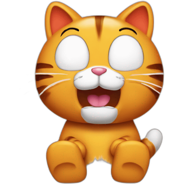 Garfield with Hello Kitty emoji