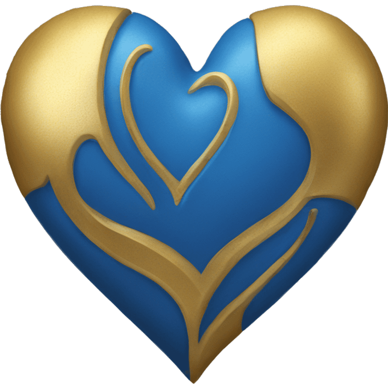 A blue a gold heart emoji