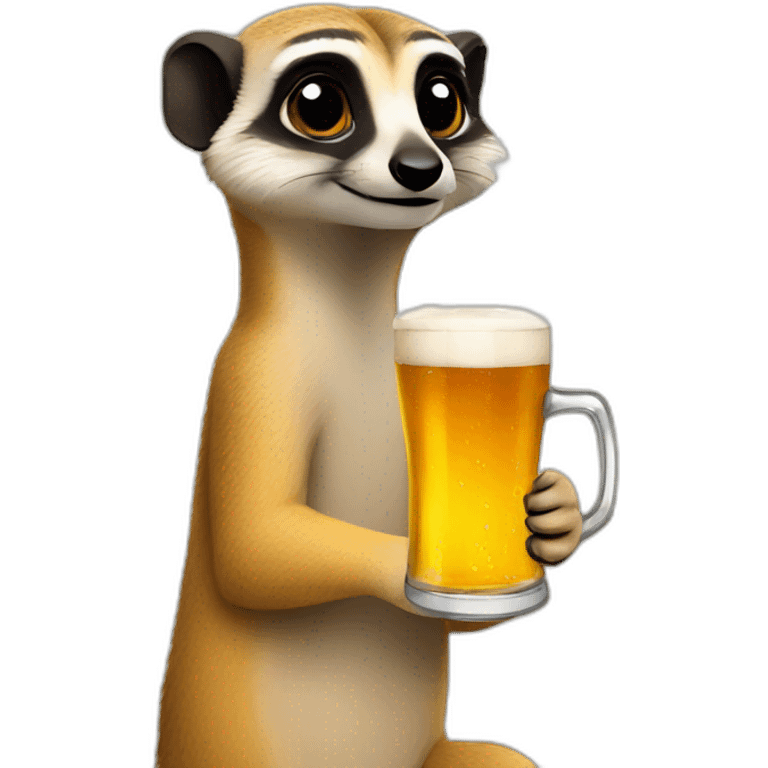 Meerkat drinking a beer emoji