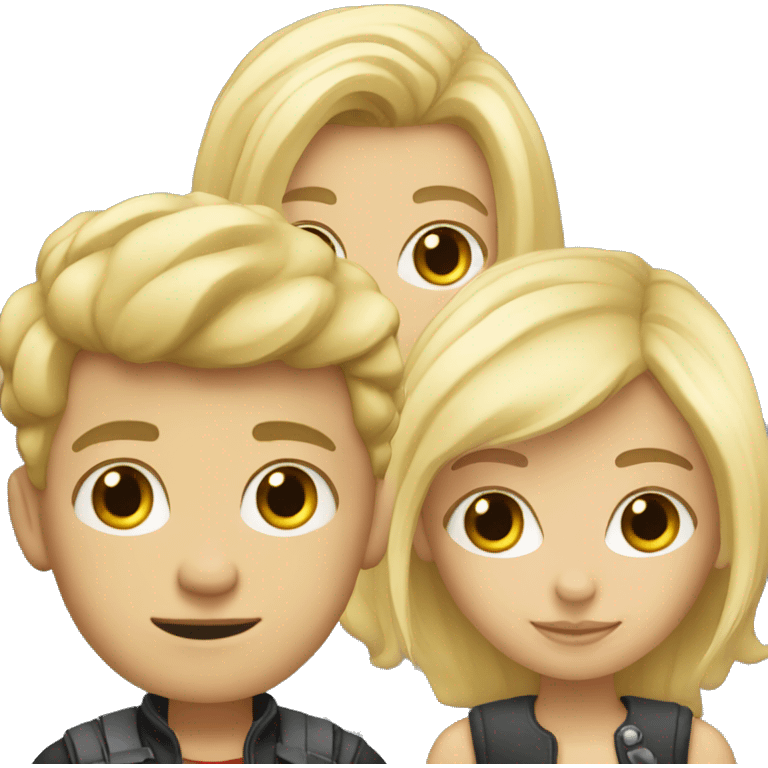 Blonde boy and blonde girl emoji