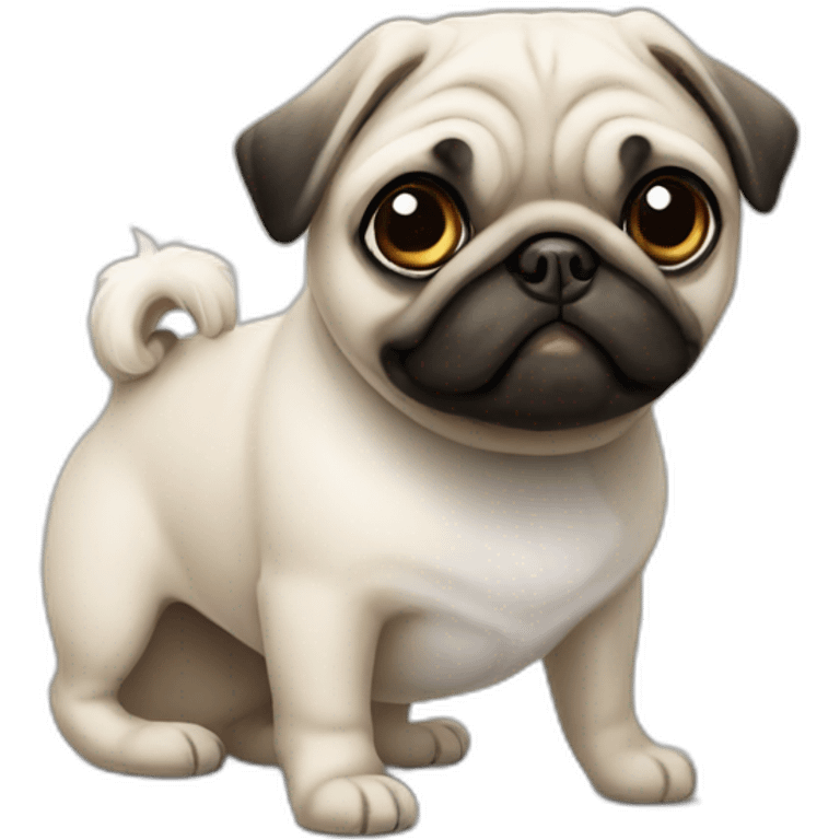 Pug and white Maltese  emoji