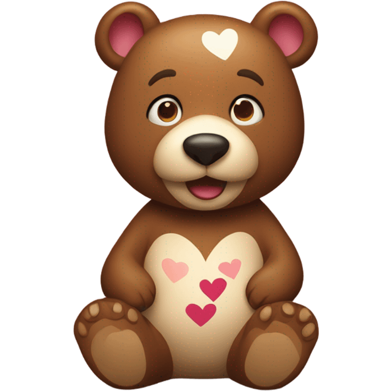 Bear with hearts emoji