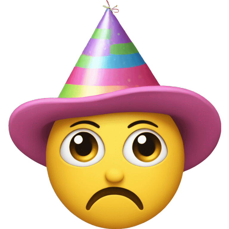 Unimpressed birthday smiley neutral face birthay hat emoji