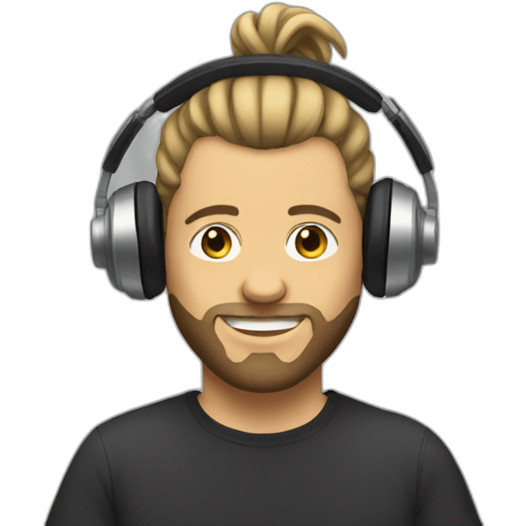 DJ with manbun emoji