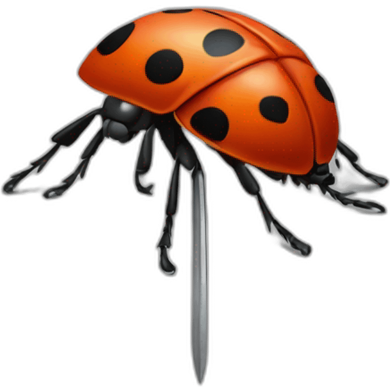 une coccinelle avec une arme sur son dos  emoji