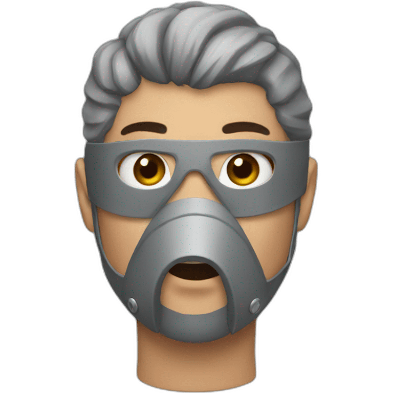 man with a grey boar mask emoji