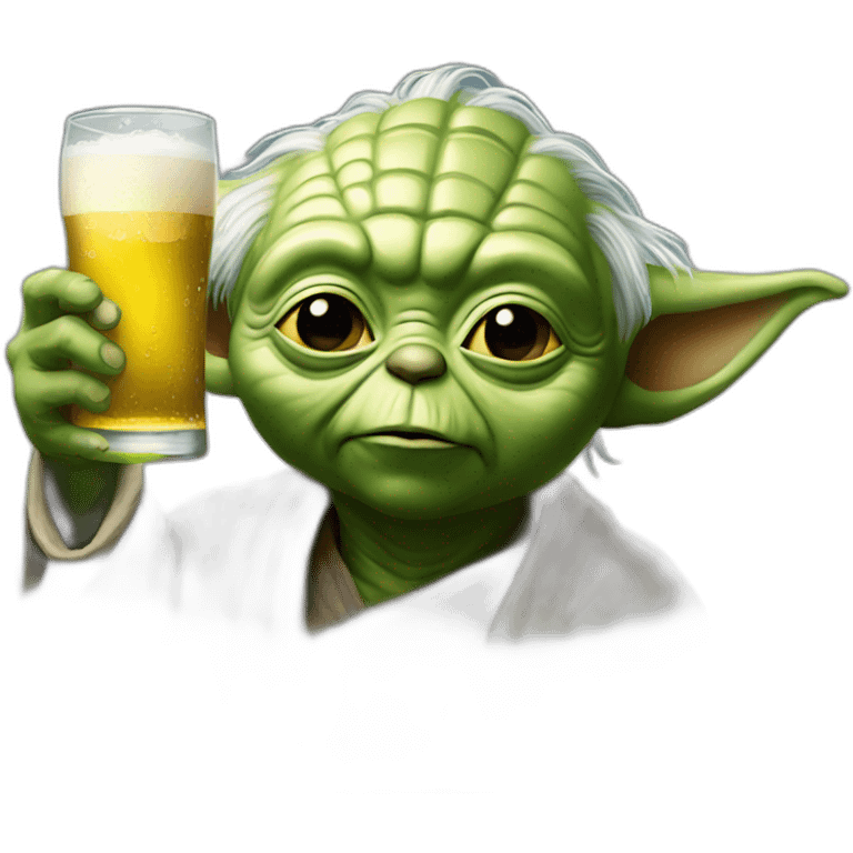 Yoda drink a beer emoji