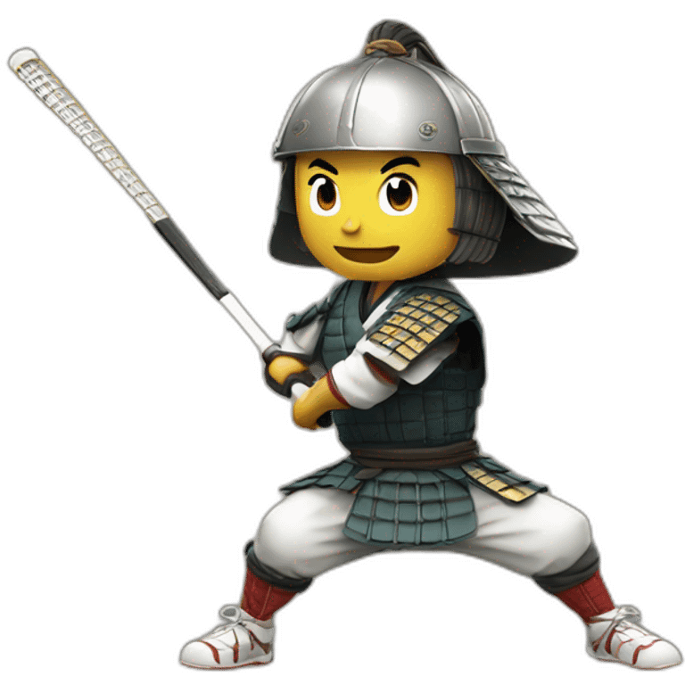 Samurai playing tennis in 1235 year emoji